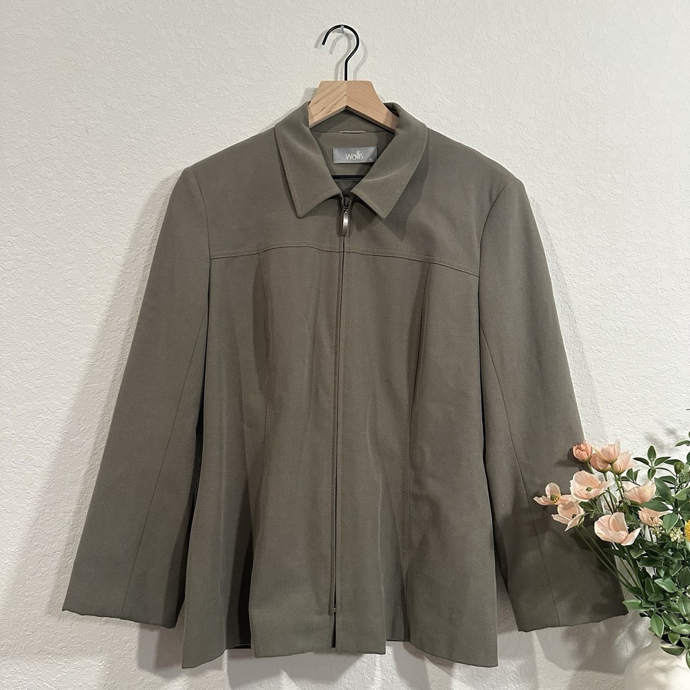 Wallis Zip Up Jacket Women's Size 16 Euro 44 Gray